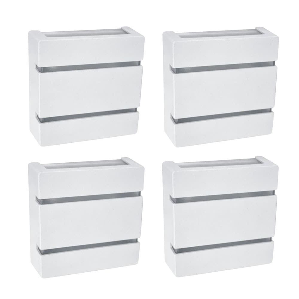 KIT 4 LUMINARIA ARANDELA SLIM 2 FRISOS 2 FOCOS -AREAS EXTERNA/INTERNA- PAREDE, FACHADA, MURO, JARDIM