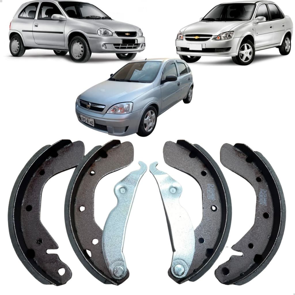 Jogo de Sapatas de Freio Traseiro Gm Chevrolet Corsa Classic Wind Hatch 1994 a 2015