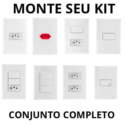 CONJUNTO RADIAL BRANCO INTERRUPTOR SIMPLES PARALELO TOMADA 10A E 20A CAMPAINHA