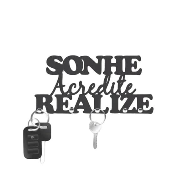 Porta Chave Decorativo Em Mdf Sonhe Acredite Realize