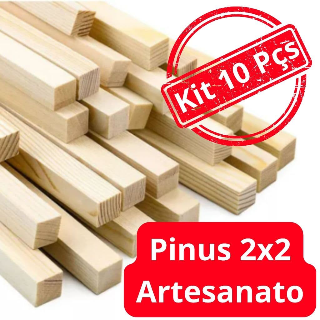 Madeira de Pinus 2x2 cm para Artesanato em Casa exelente para trabalhos manuais 10 unidades