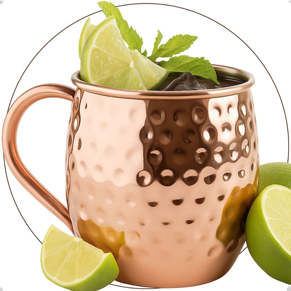 Caneca Moscow Mule martela copo Barril C/ Alça Rose Gold Original Drink Bar Cobre Refrigerante Suco