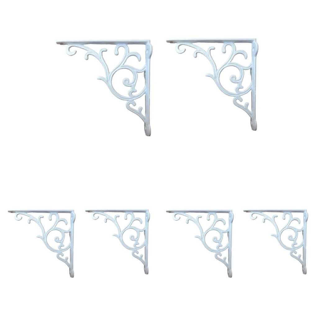 Kit 6 Peças de Mão Francesa Suporte P/ Prateleira Estilo Elegante