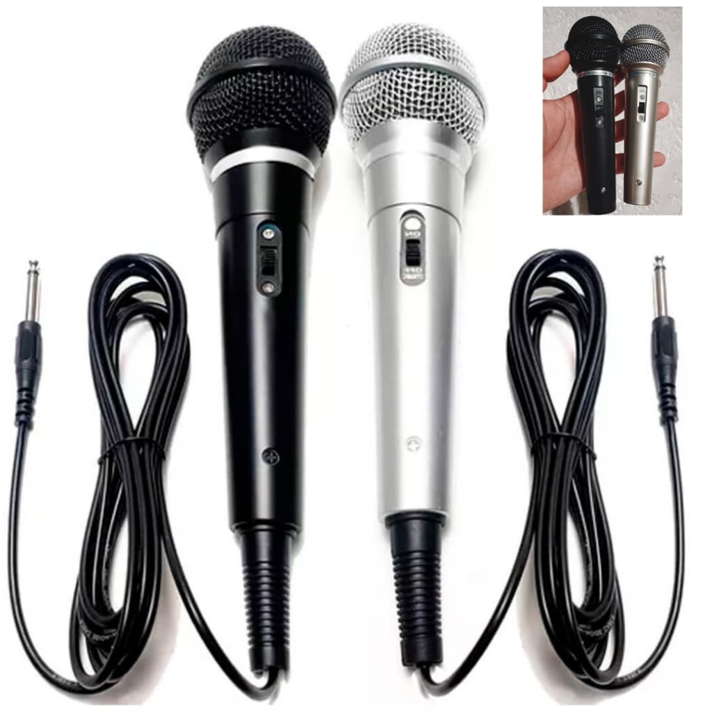 KIT 2 MICROFONE DINÂMICO PROFISSIONAL ANTI RUÍDO COM FIO ALTA QUALIDADE CONECTOR XLR IDEAL PARA MAIORIA DOS APARELHOS