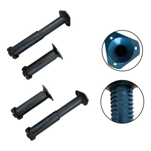 Kit 4 Pés Ajustáveis 13 A 21 Cm Preto Com 12 Parafusos Preto