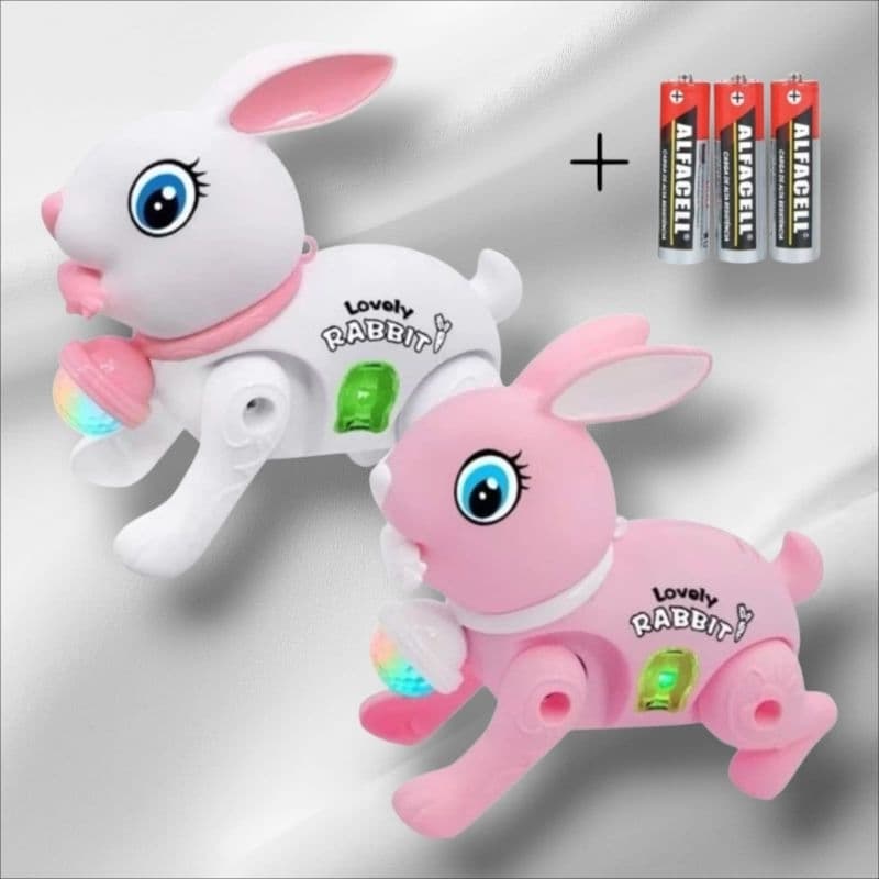 Brinquedo Infantil Coelho Divertido Com Som e Luzes  PILHAS INCLUSAS