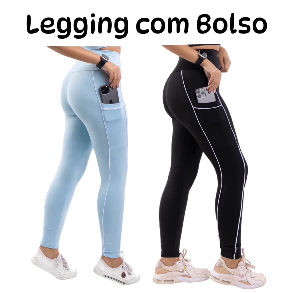 Calça Fitness Legging Calça Roupa de malhar  com sustentação Feminino Zero Transparência