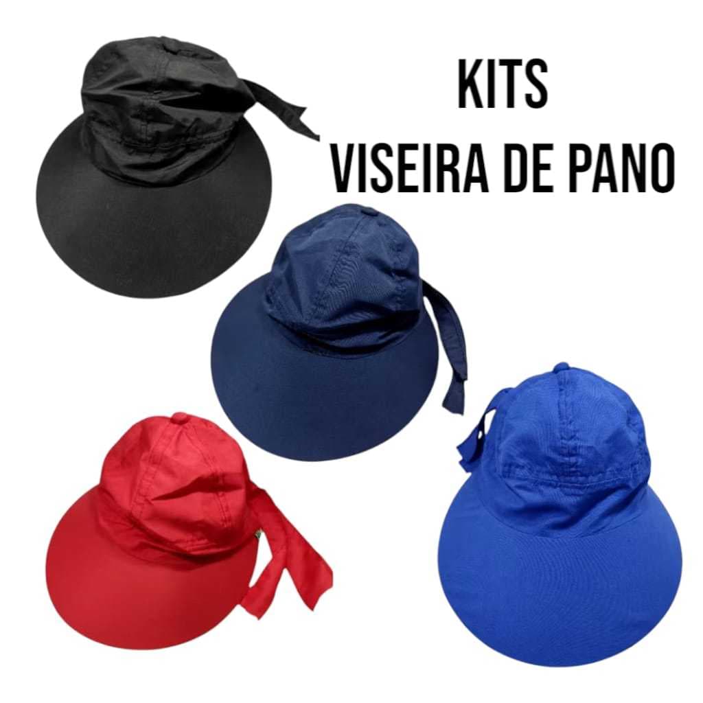 Kits 10 Viseira De Pano Feminino Verão Aba Larga Varias Cores