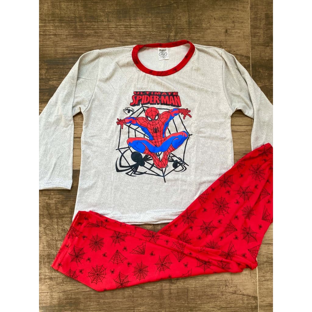 Pijama Infantil Juvenil de Inverno Suede Quentinho | Roupa P/ Dormir Menino