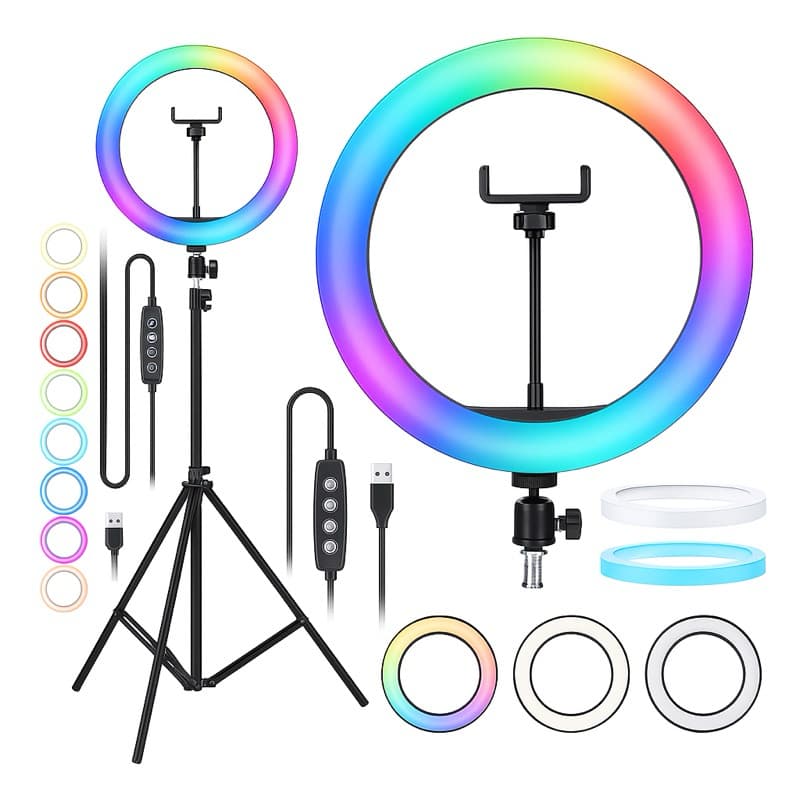 Ring Light Profissional Rgb Led Colorido Com Tripé
