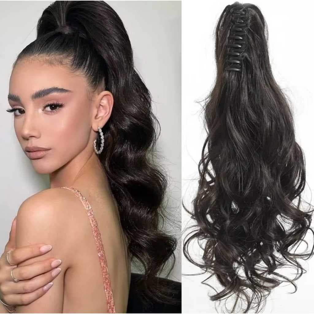 Piranha Rabo de Cavalo Cabelo Sintético Cor Castanho Escuro
