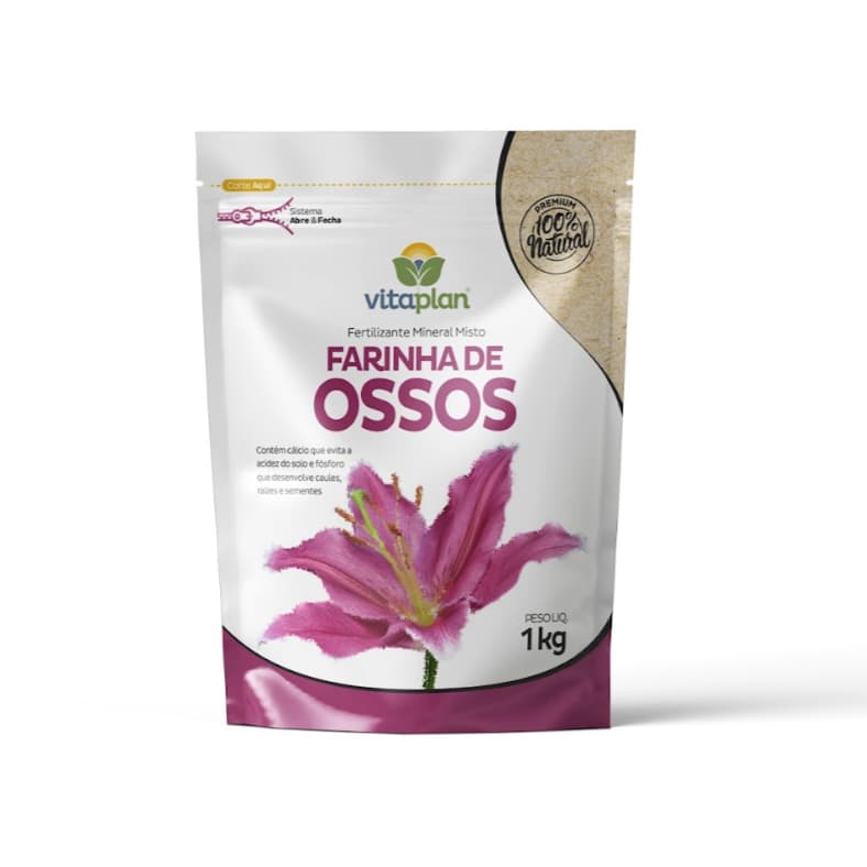 Adubo Natural Farinha de Ossos 1Kg Vitaplan