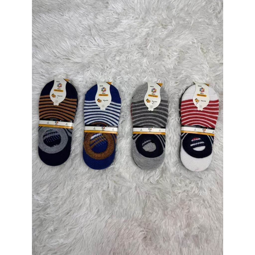Kit 6/12Pares  Meia Sapatilha Antiderrapante Infantil E Bebê Em Algodão  Menino Estampas Variadas