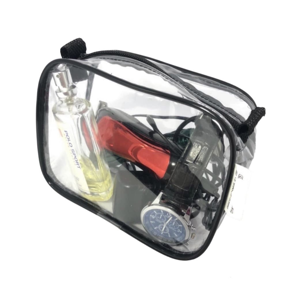 KIT 20 MINI NECESSAIRE TRANSPARENTE E PRETA