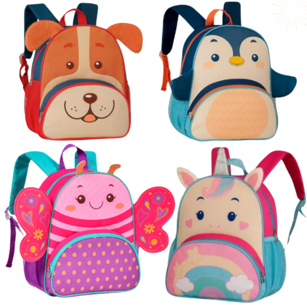 Mochila Infantil Bichinhos Pet Escola Creche Menino Menina