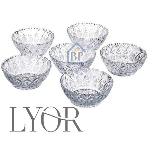 LYOR - Jogo com 6 ou 12 Taças de Vidro Para Sobremesa