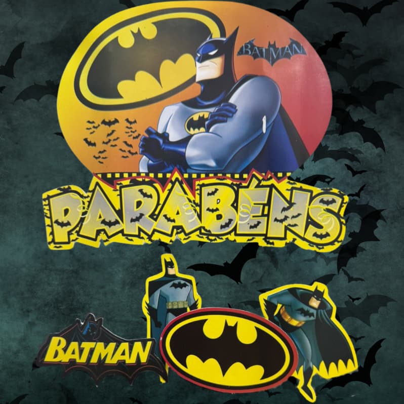 Topo de Bolo Batman Aniversário Festa Bolo Doce