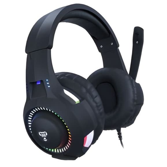Fone De Ouvido Gamer Clanm Cyber - Headset Gaming Cor Preto