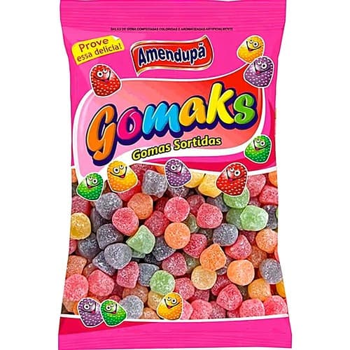 Bala de Goma Jujuba Sortidas - Gomak's - Festas e Lembrancinhas - Pacote 1kg - Amendupã