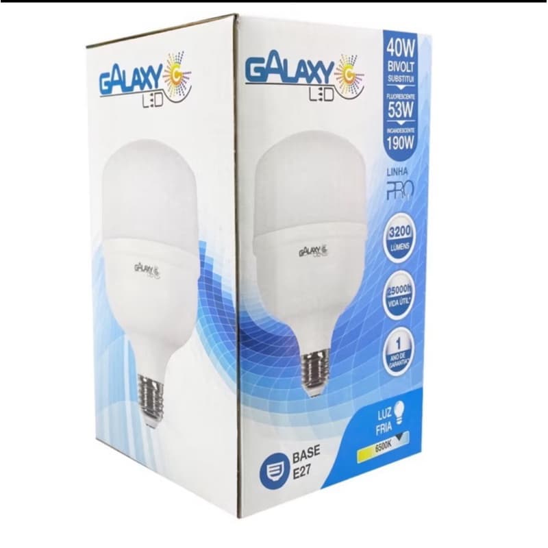 Lampada Led 20w, 30w e 40 w Bulbo LED 6500K Galaxy led LUZ SUPER BRANCA