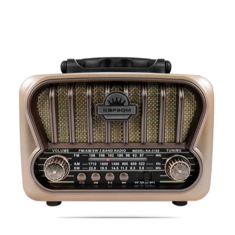 Rádio Retrô Vintage Portátil Caixa de Som Bluetooth - KA-3180