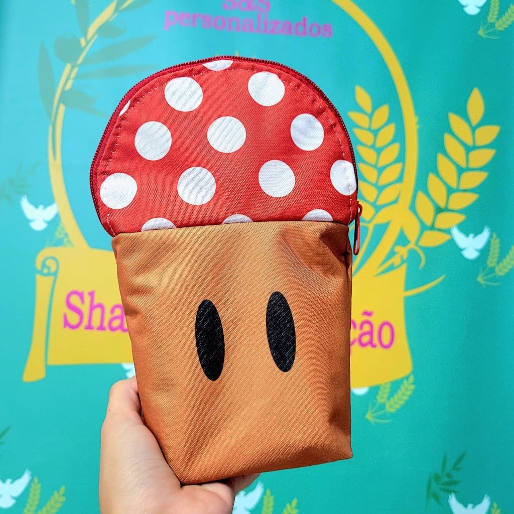 Estojo Cestinho Estojo Cogumelos Personalizados Estojo Dobrável Porta Maquiagem Porta Lápis