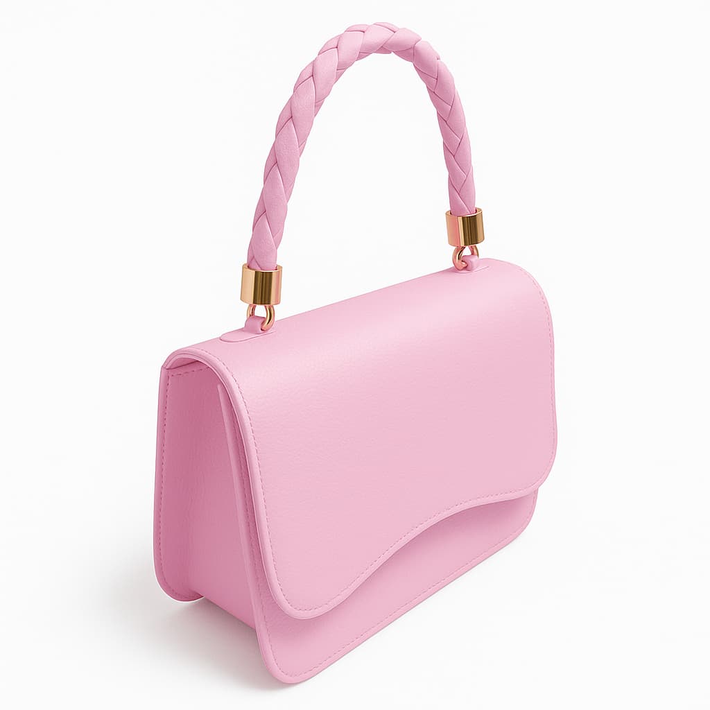 Bolsa Feminina Penélope em Couro Sintético Rosa Clarinho
