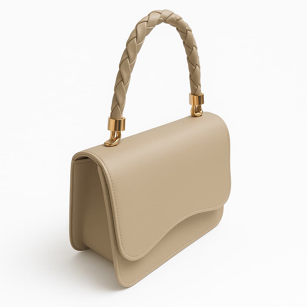 Bolsa Feminina Penélope em Couro Sintético Bege Claro