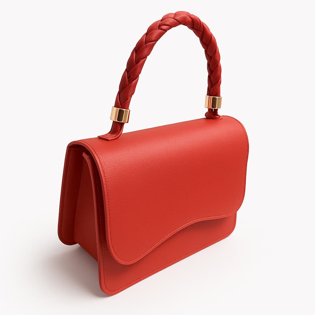 Bolsa Feminina Penélope pequena em Couro Sintético Vermelha