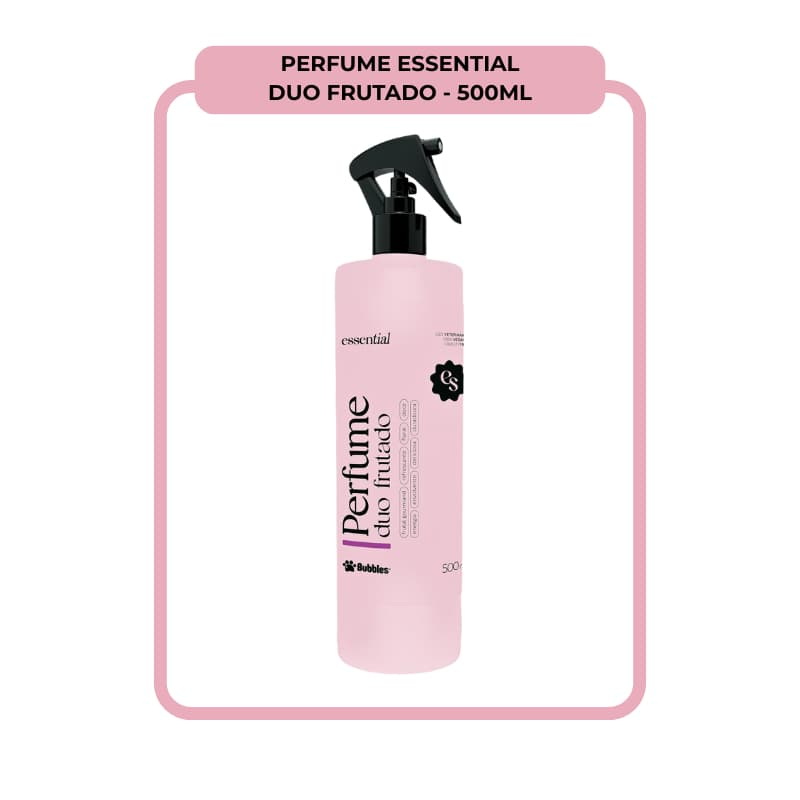 Perfume Pet Duo Frutado Essential - 500ml Cães Gatos Banho e Tosa Pet Shop