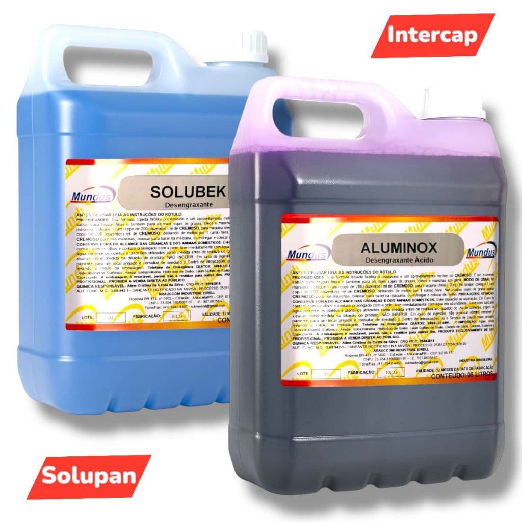 Desengraxante automotivo kit Solubeck + Aluminox 5 litros para diluição Mundus