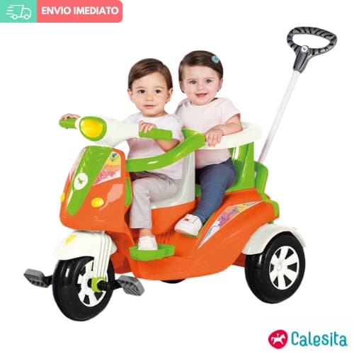 Motoca Infantil 2 Lugares Triciclo Gêmeos Moto Duo Calesita