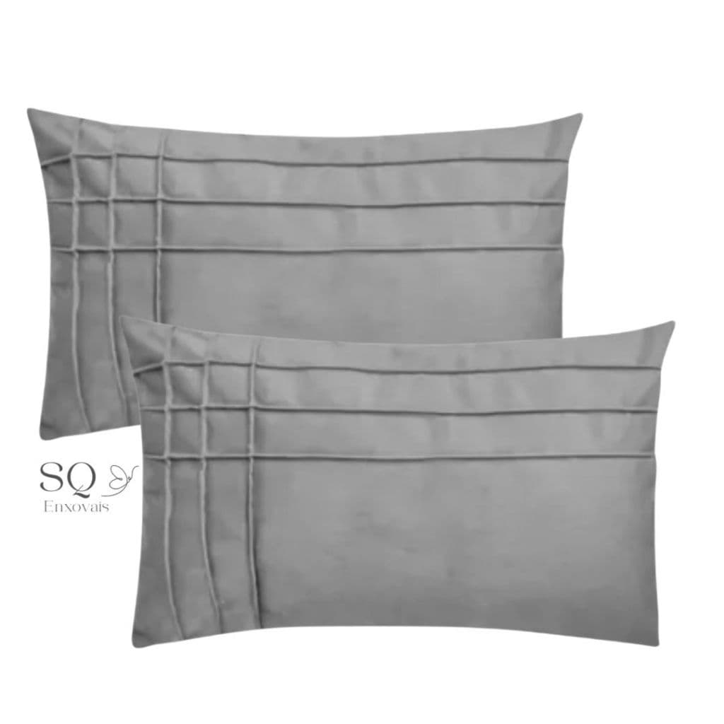 Kit 2 Capas de Travesseiro Suede Drapeada 50x70cm Decorativos