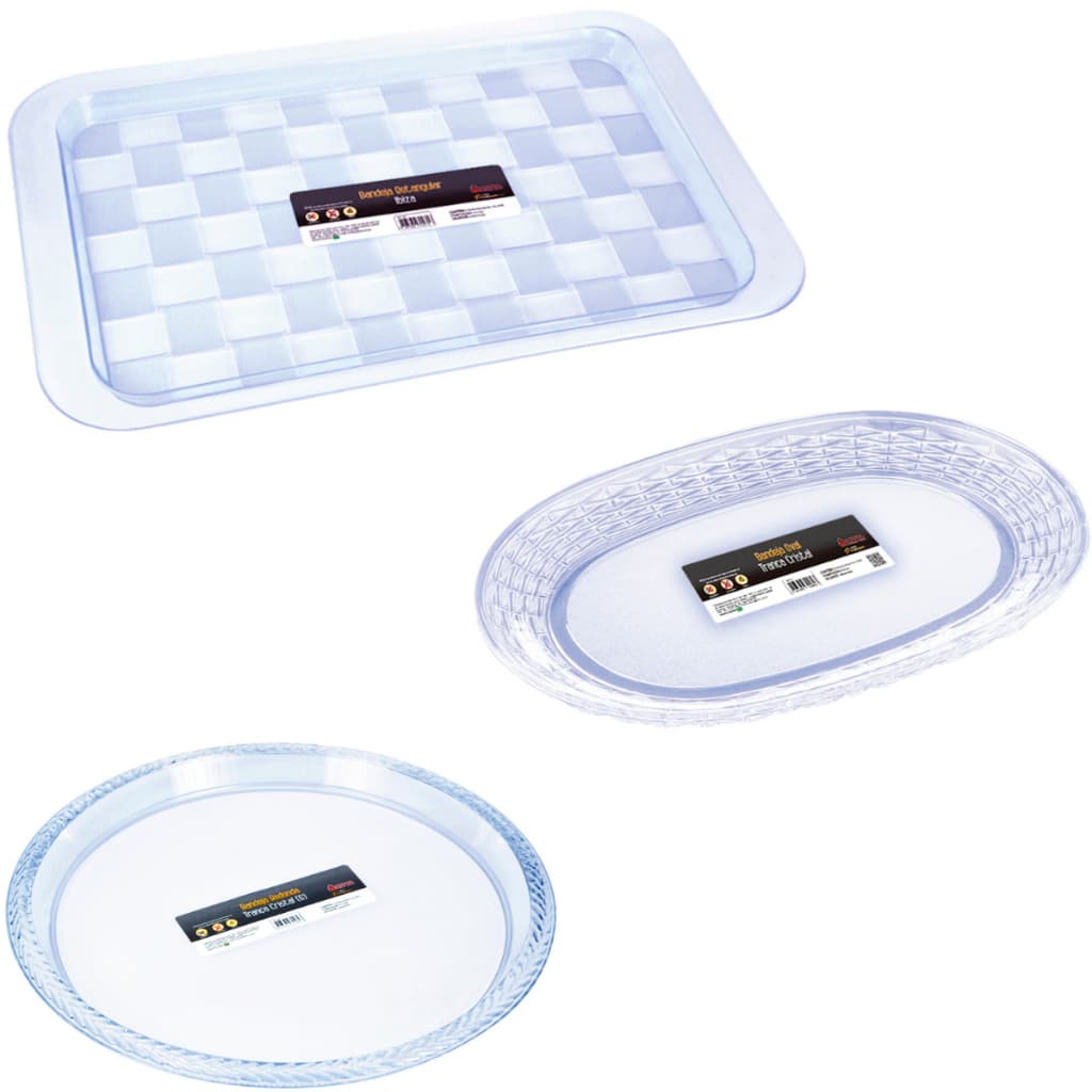 Bandeja De Acrílico Cristal Premium Redonda / Oval / Retangular