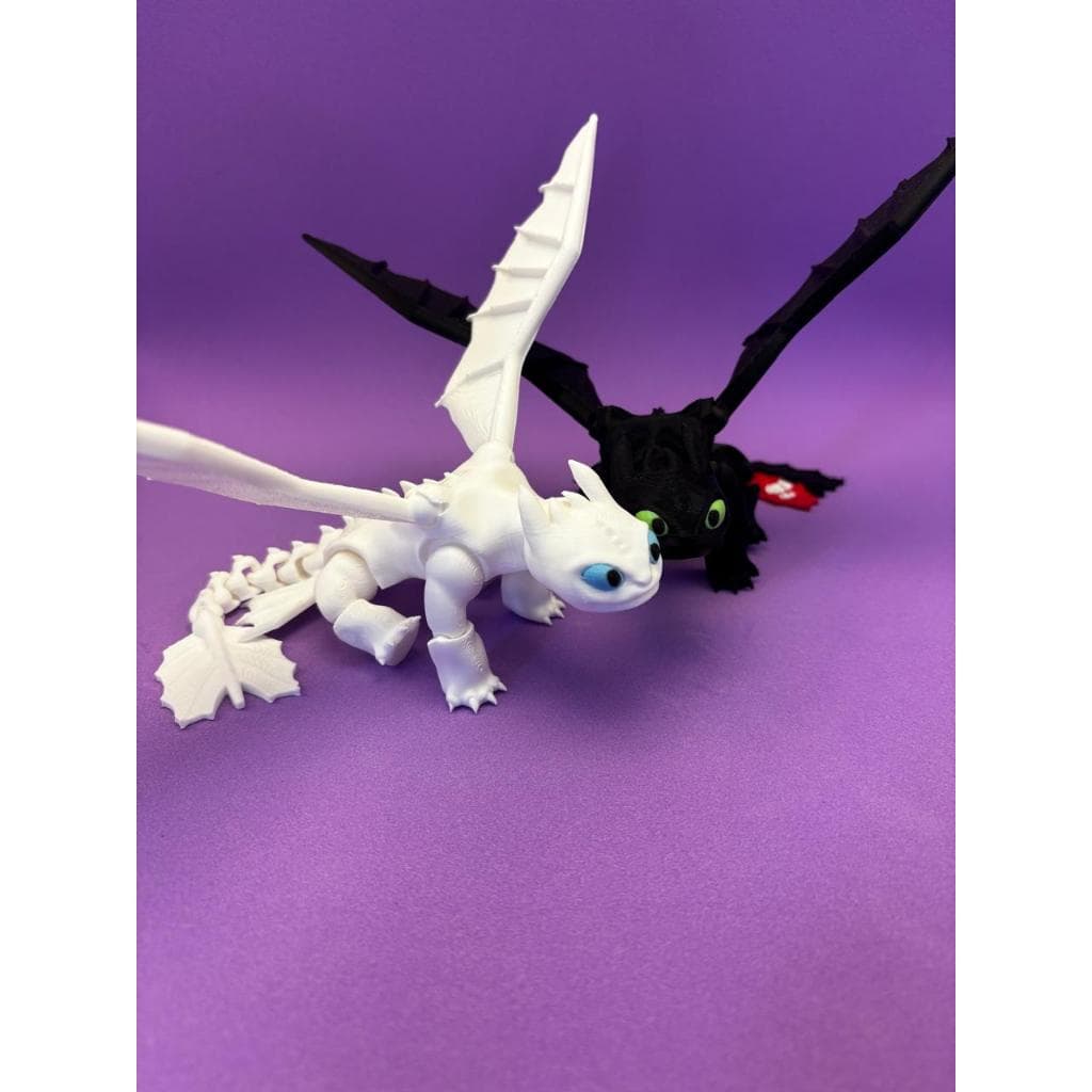 Banguela e Fúria da Luz Como Treinar Seu Dragão Boneco Articulado 3D