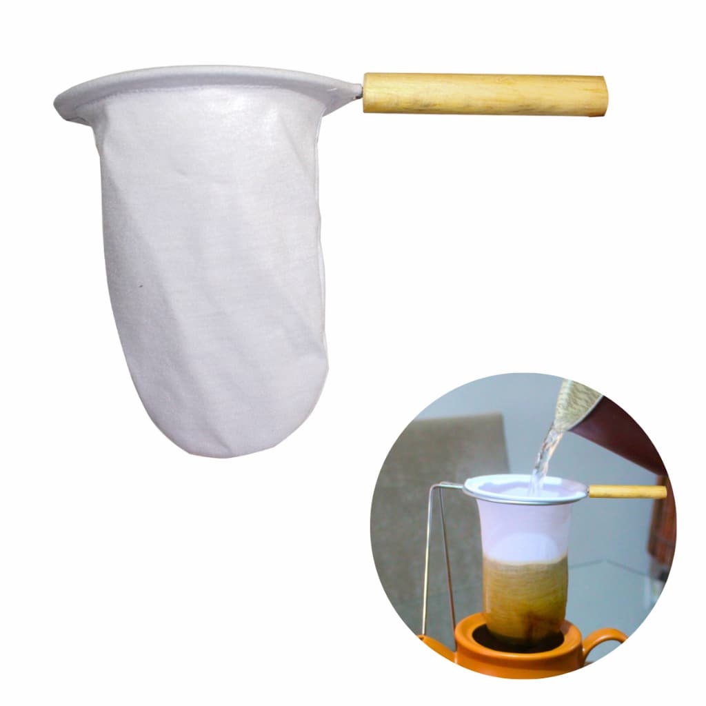 Filtro Coador De Café Pano Flanela Algodão Lavável Grande 12 cm e Extragrande 16 cm