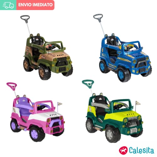 Carrinho Passeio Infantil Pedal Empurrar Calesita Jipe