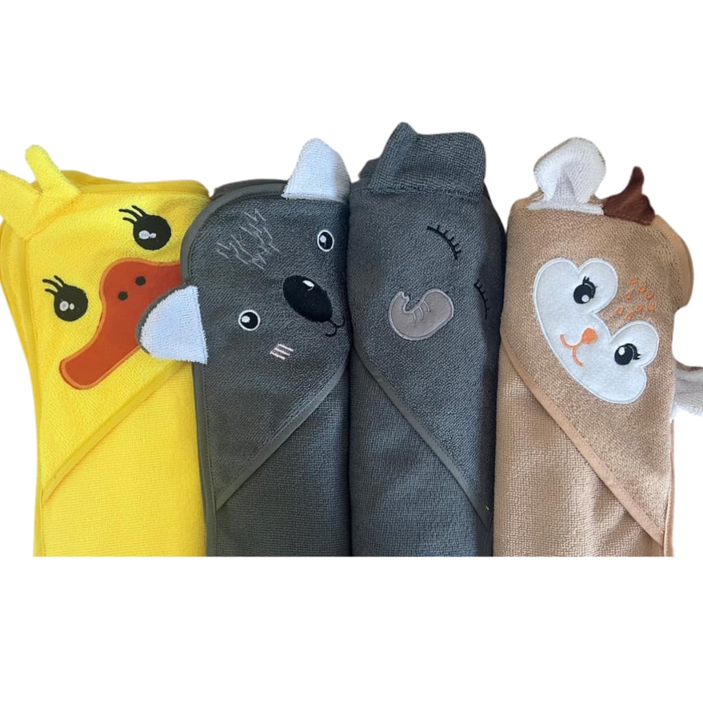 Toalha De Banho Bebê Capuz Roupão Infantil Bichinho 70x70 cm