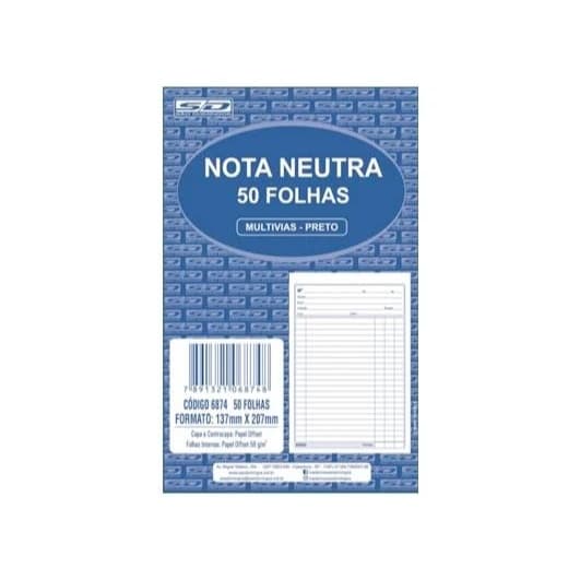 Bloco Nota Neutra Multivias - Preto 50 Folhas São Domingos /6874 Un