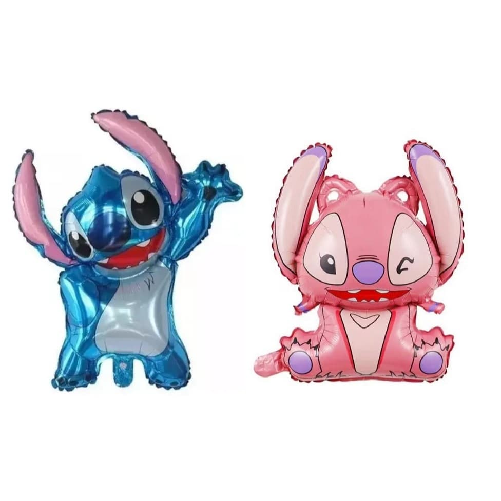 Kit C/6 Balão Metalizado Angel Rosa E Stitch&* Festa Decoração 3 cada