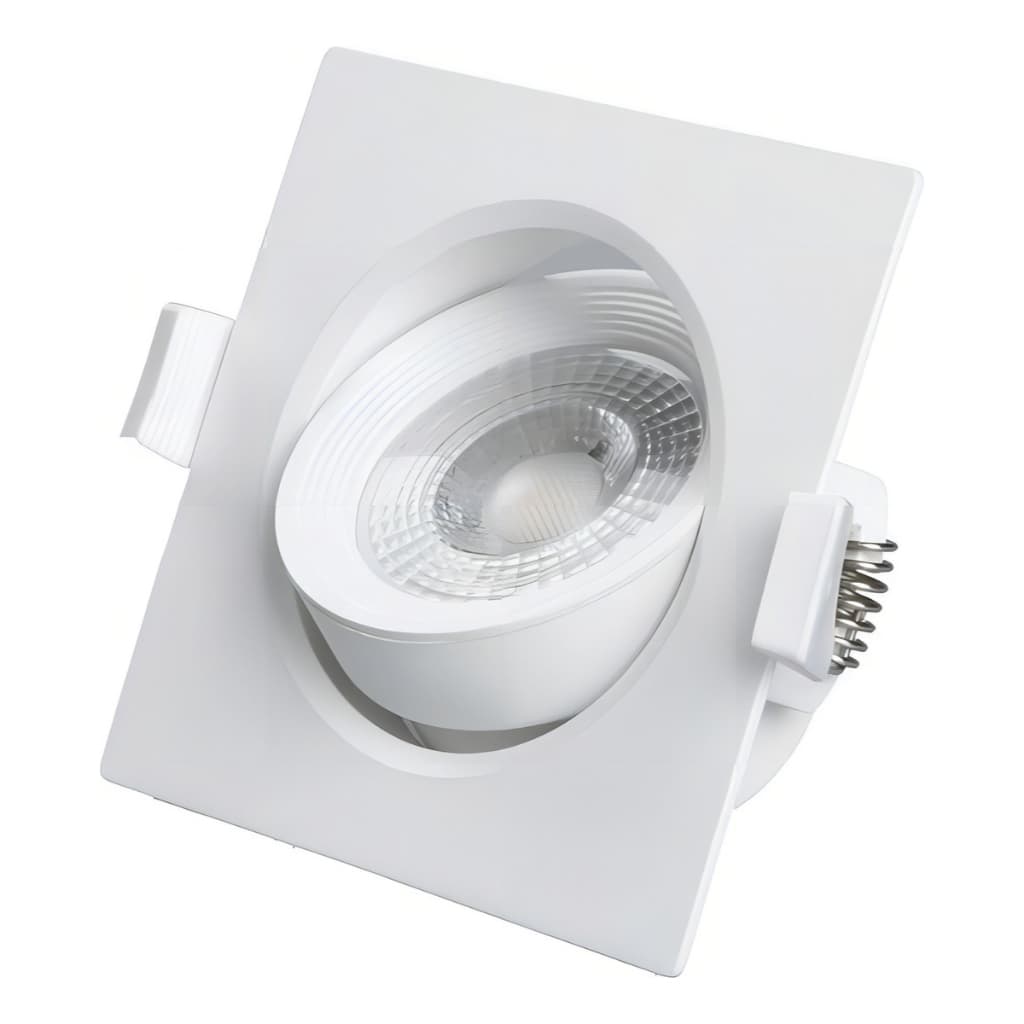 Kit 5 10 Spot Led Embutir 3w Quadrado 3000k Direcionável