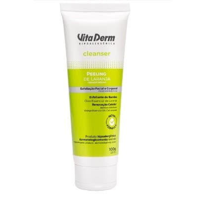 Peeling de Laranja Vita derm 100g •Esfoliante Físico com Esferas de Bambu •Facial,Corporal e Capilar