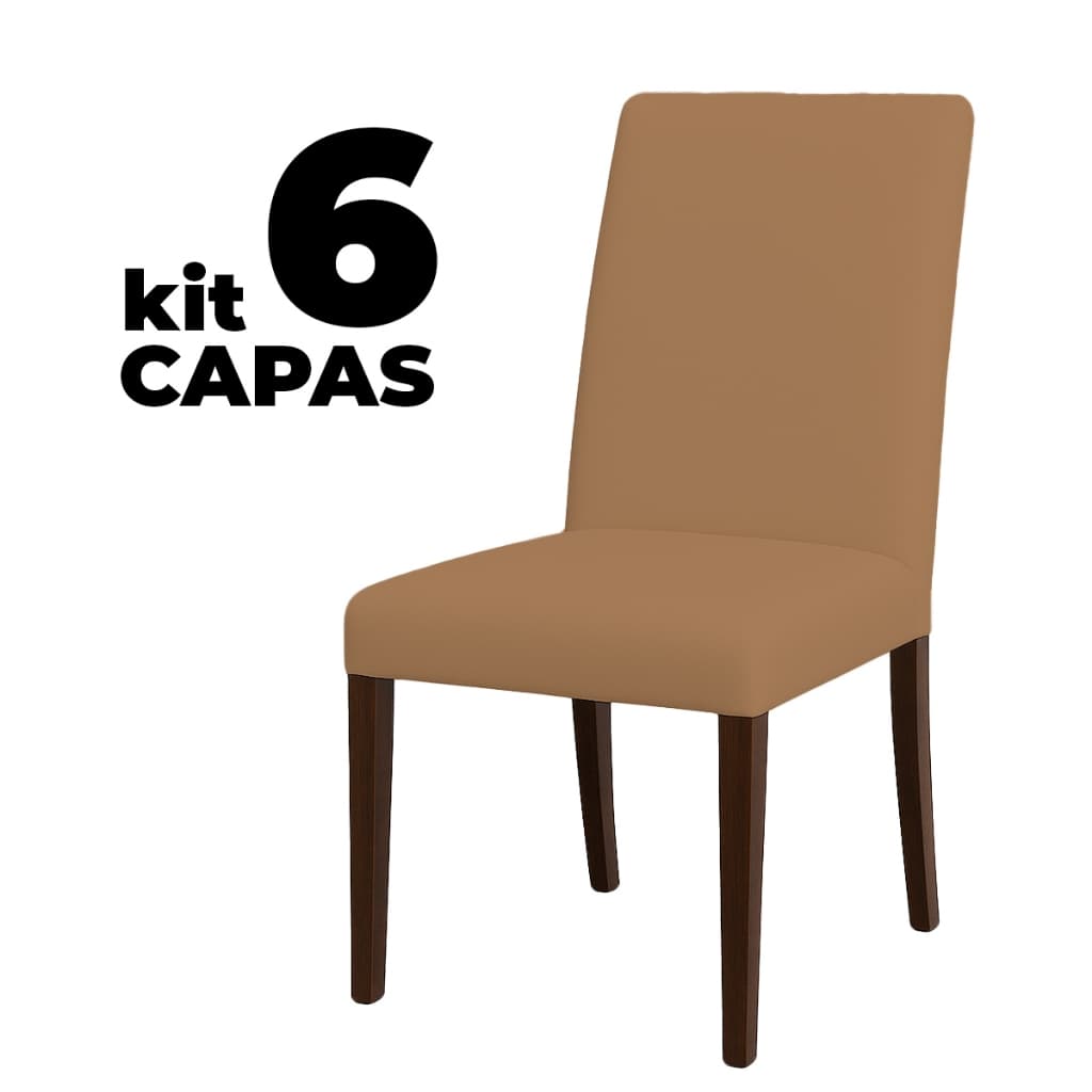 Kit 6 Capas para Cadeira de Jantar Elástico Tecido Spandex Mais Resistente