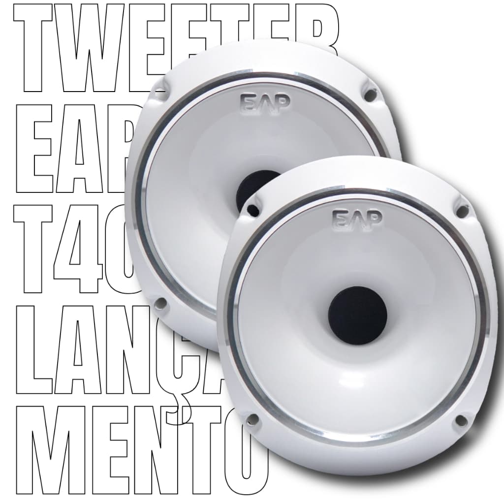 KIT C/2UN TWEETER EAP ESTRANHO T400 BRANCA E PRETA 100W 8OHMS LANÇAMENTO