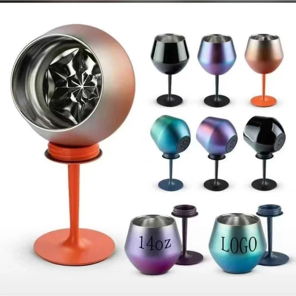 Taça Térmica Coquetel Aste Com Rosca Drink Festas Forma De U 414Ml De Aço Inoxidável