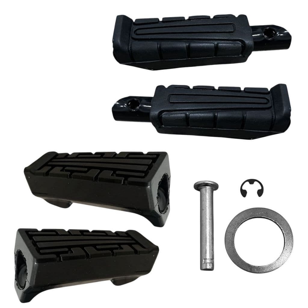 Kit Par Pedaleira + Par Borracha P/Moto Yamaha Ybr/Xtz 125 2002 A 2006