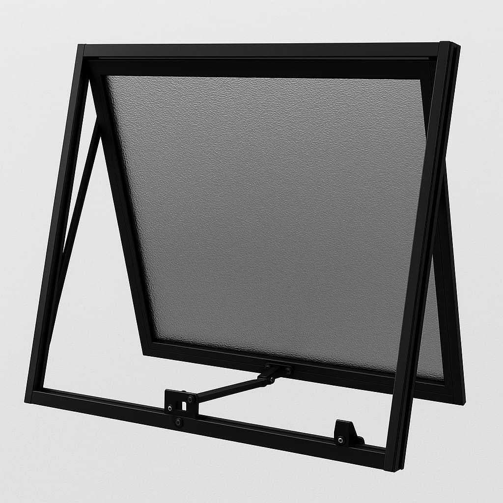 Basculante Maximo ar 40x40 Cor Preto com vidro Boreal