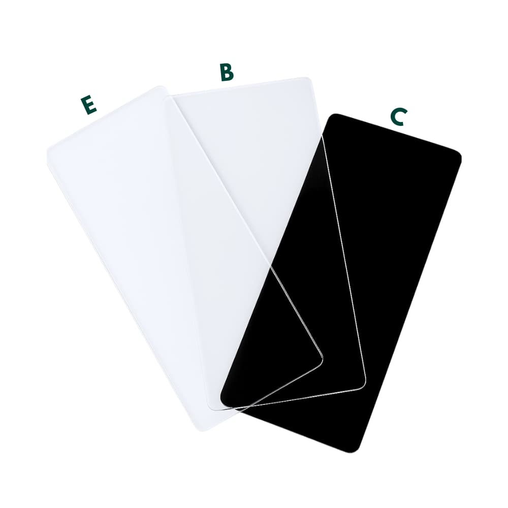 Kit Placas de Acrílico E B C Base Suporte para Mini Máquina de Corte Emboss Cutting 16 x 7,5cm