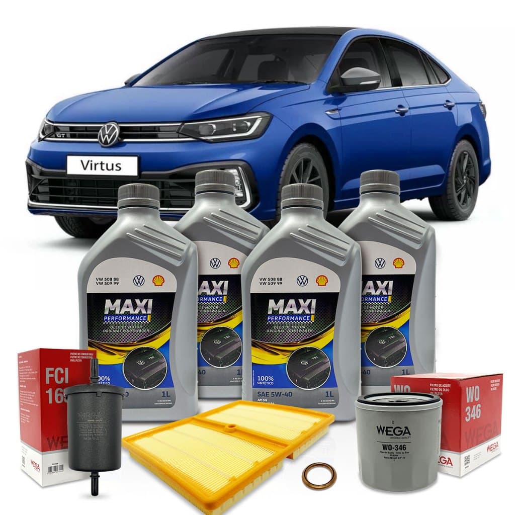 Kit Revisão Óleo Original VW 5w40 Novo Virtus 200 1.0 TSI 2018 2019 2020 2021 2022 2023 2024