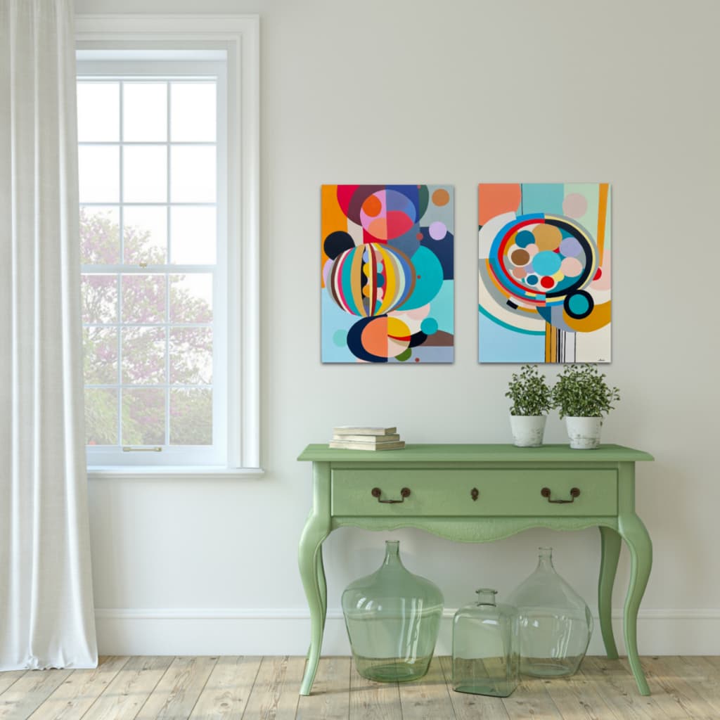 Quadro Decorativo Pintado a Mão - Mhar Quadros Decorativos - Formas e Cores